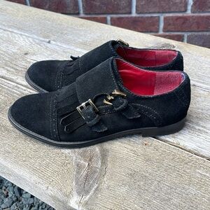 Tommy Hilfiger Women’s Cuddle Flat Black Suede Shoe Size 5.5